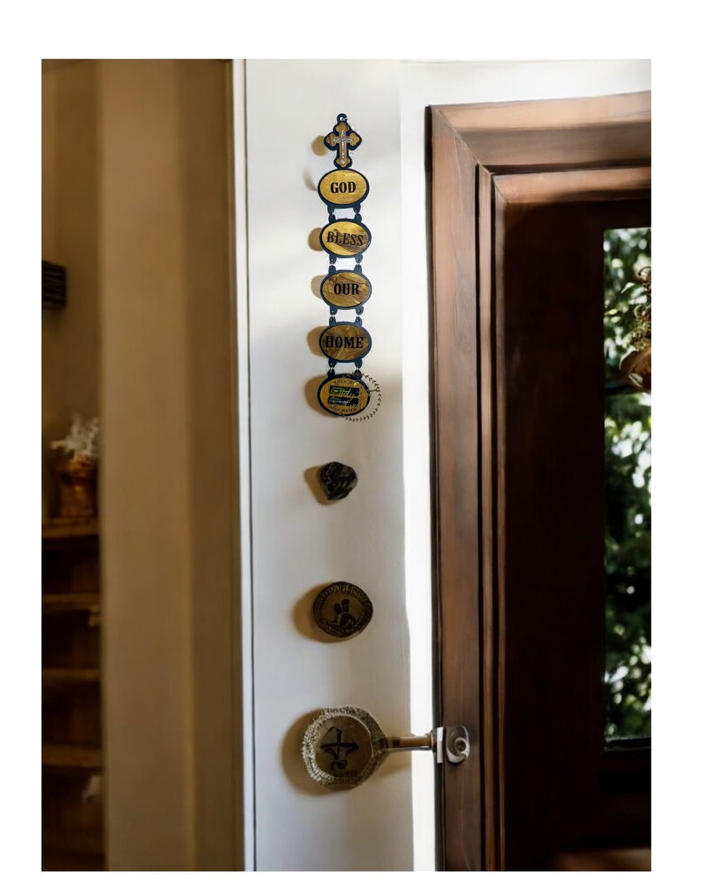 Olive wood  "God Bless Our Home"