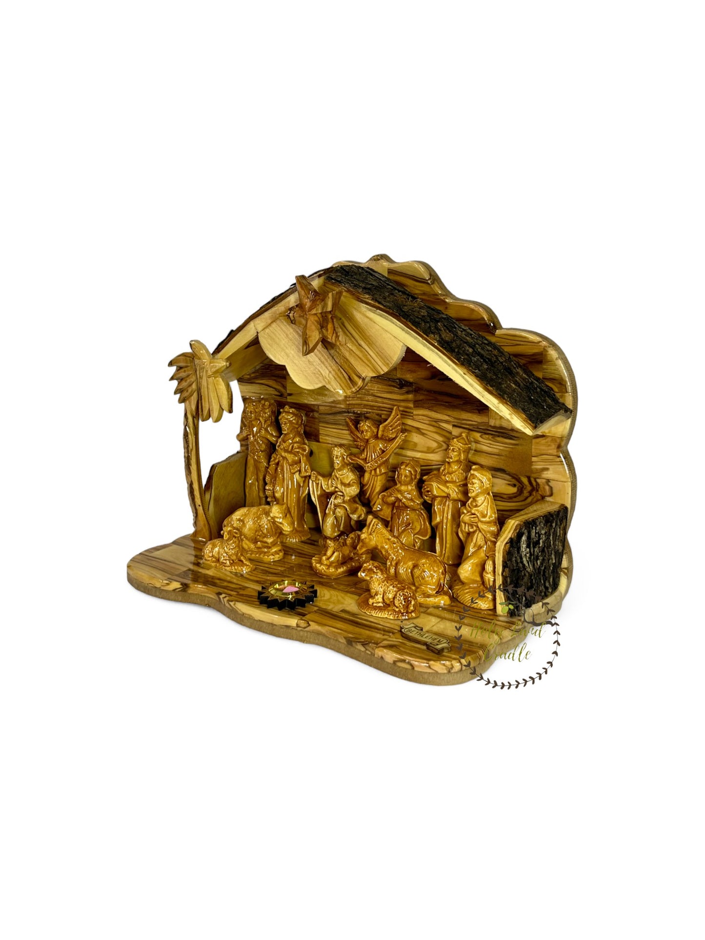 Olive Wood Musical Nativity Scene