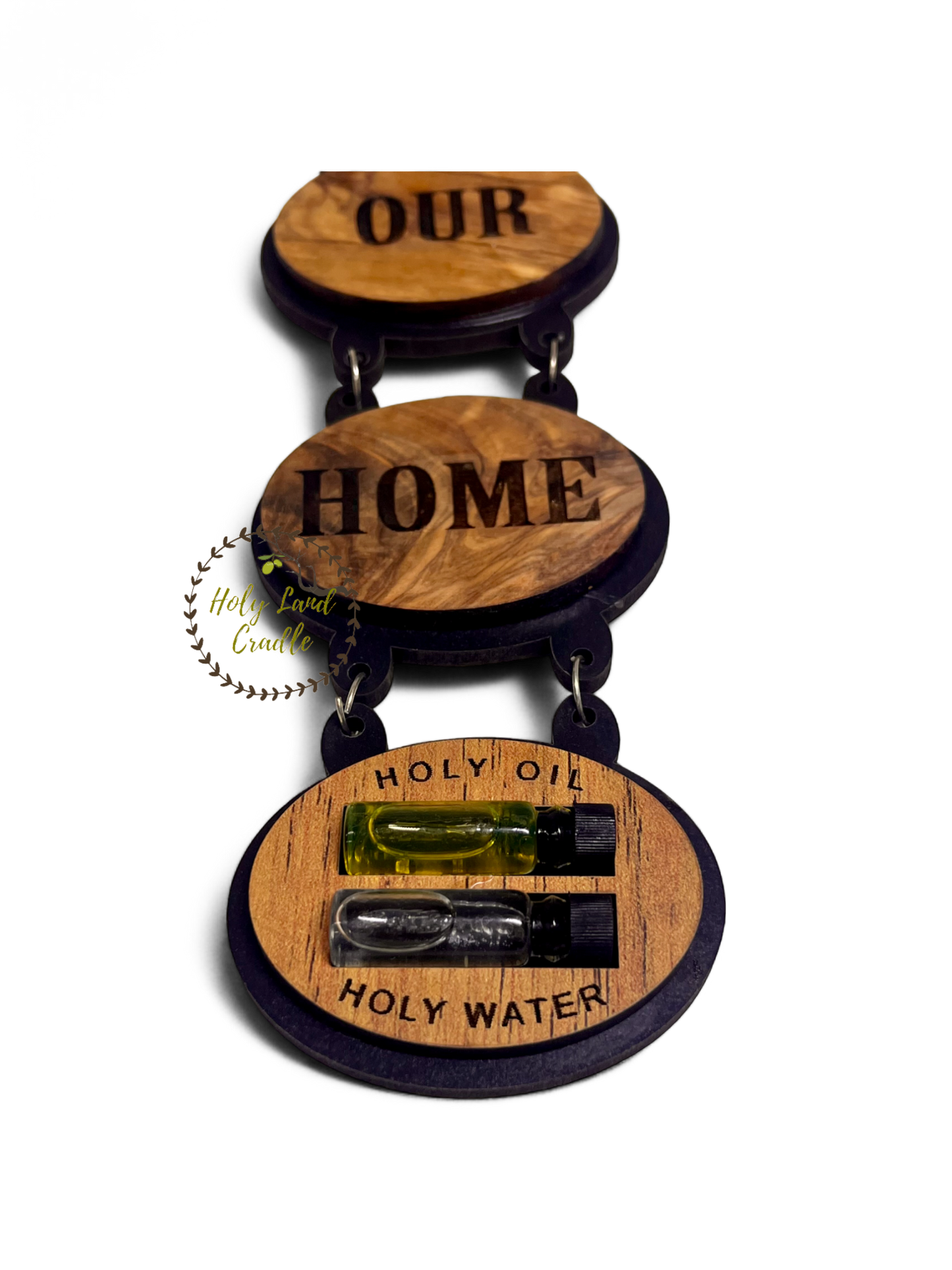 Olive wood  "God Bless Our Home"