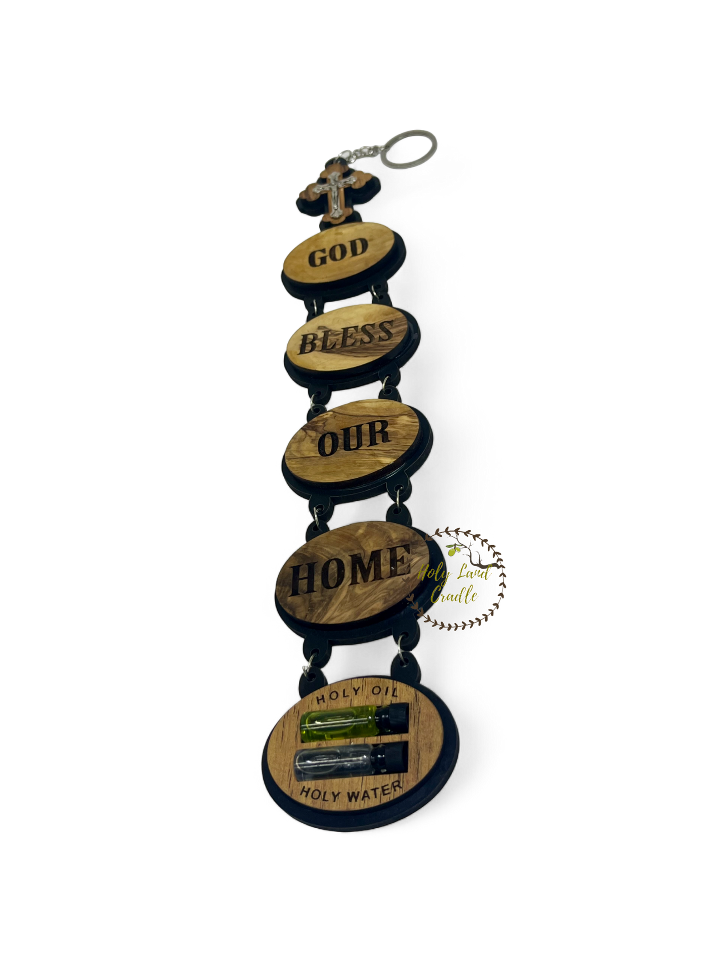 Olive wood  "God Bless Our Home"