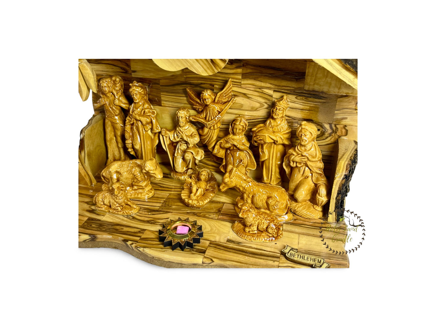 Olive Wood Musical Nativity Scene