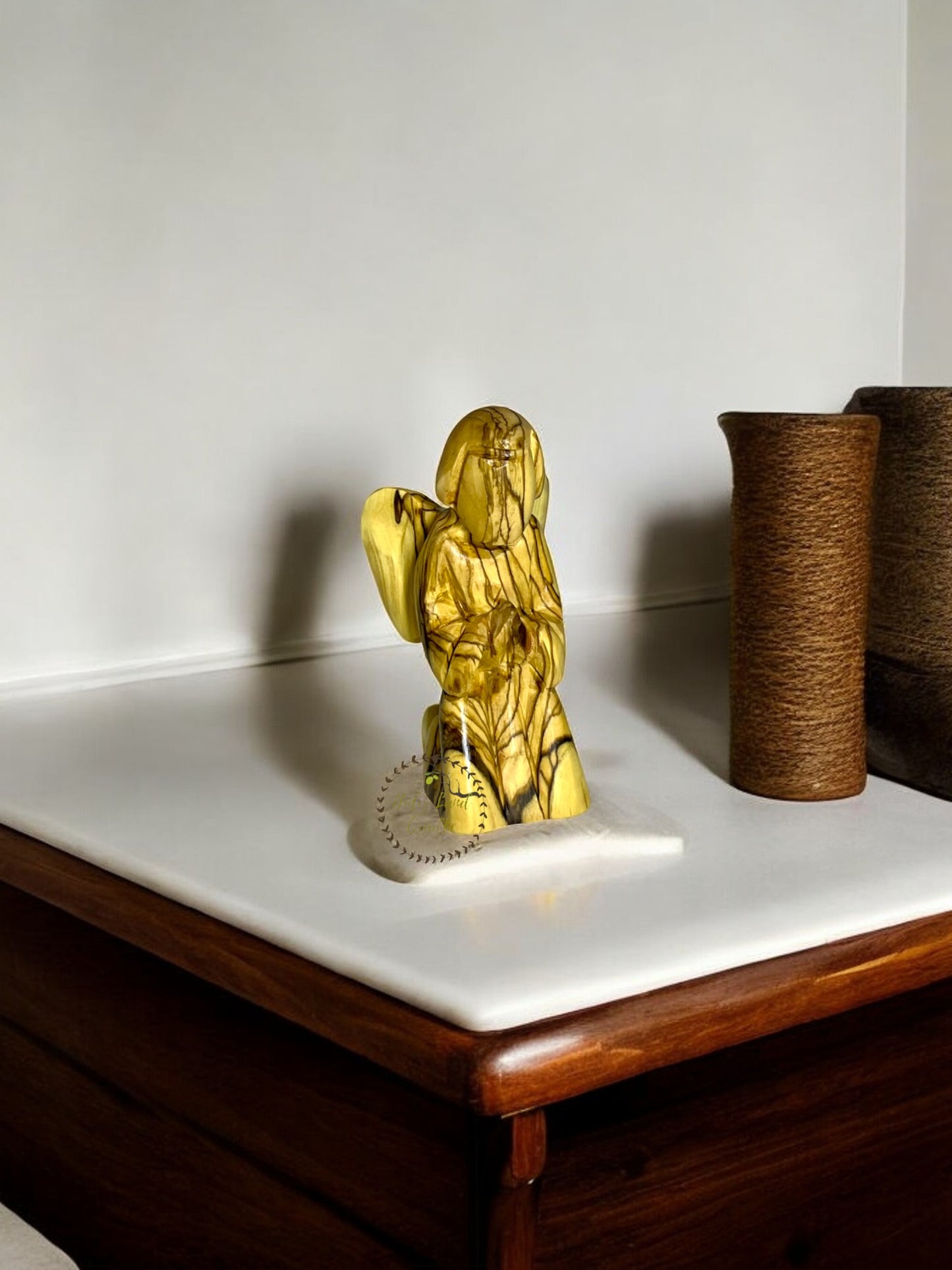 Olive Wood Praying Angel Figures