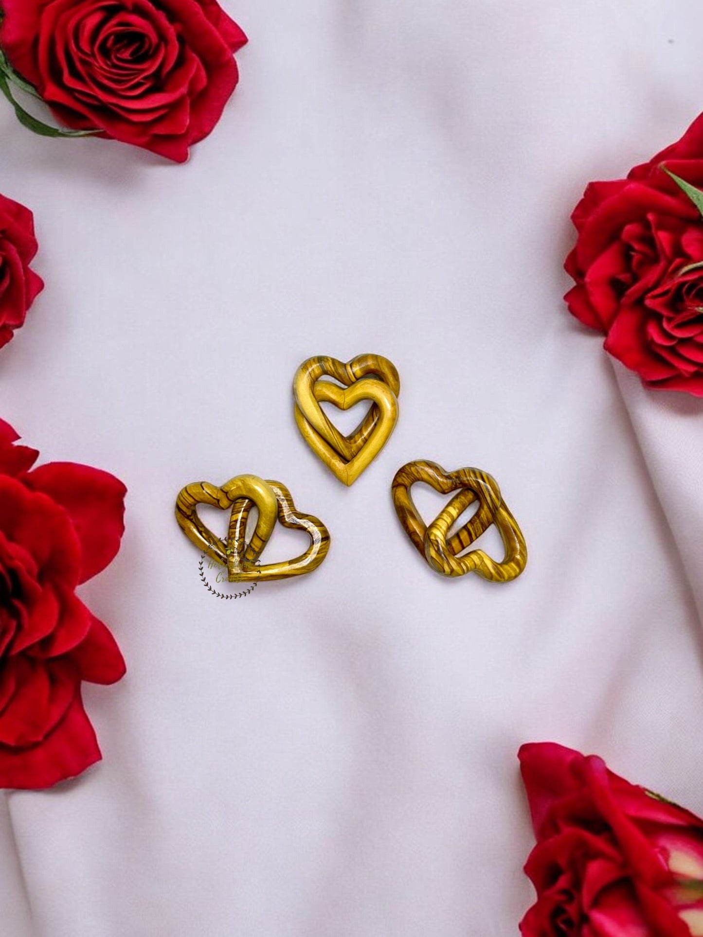 Olive Wood Connecting Hearts