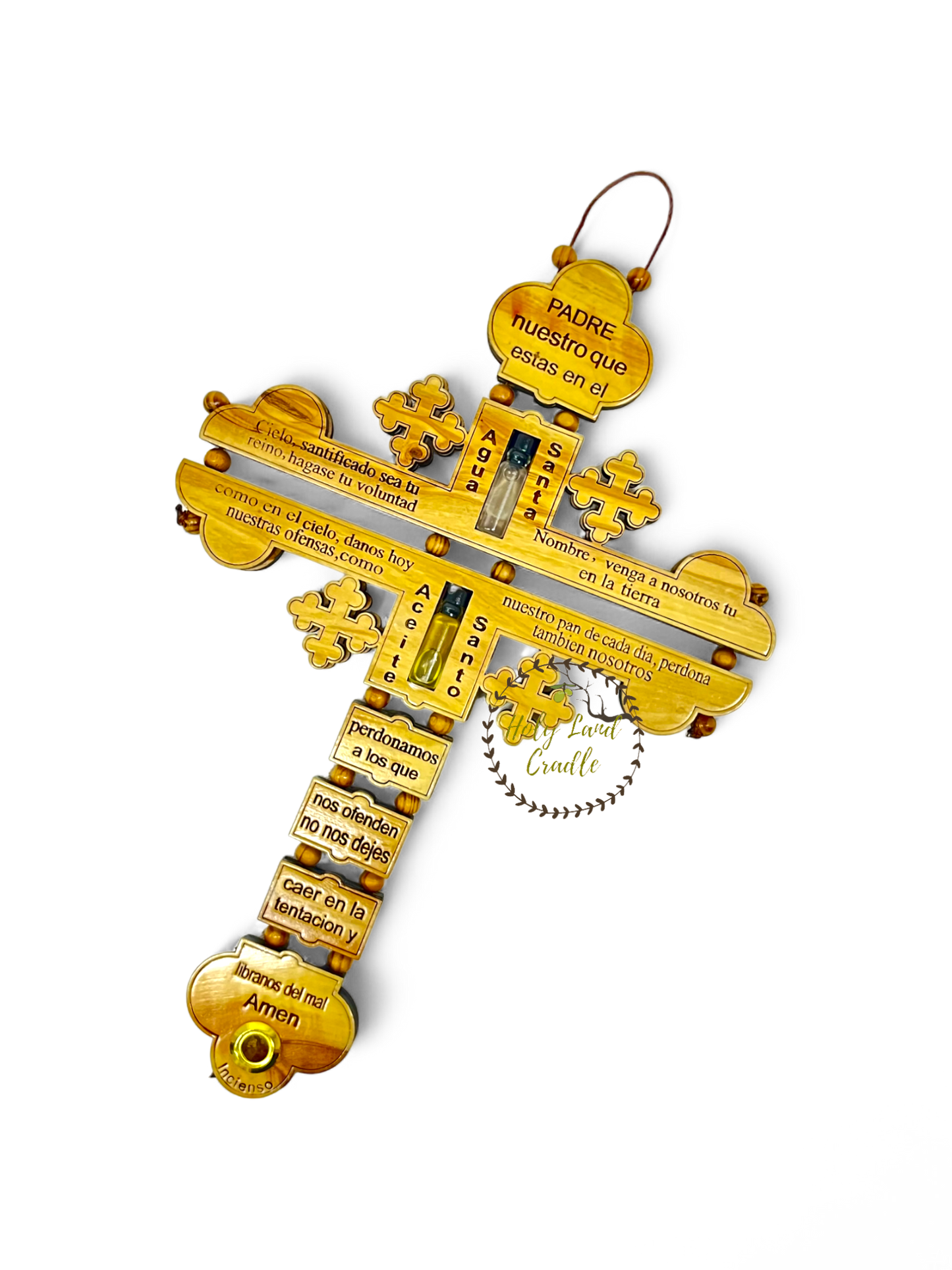Olive Wood The Lord's Prayer Cross