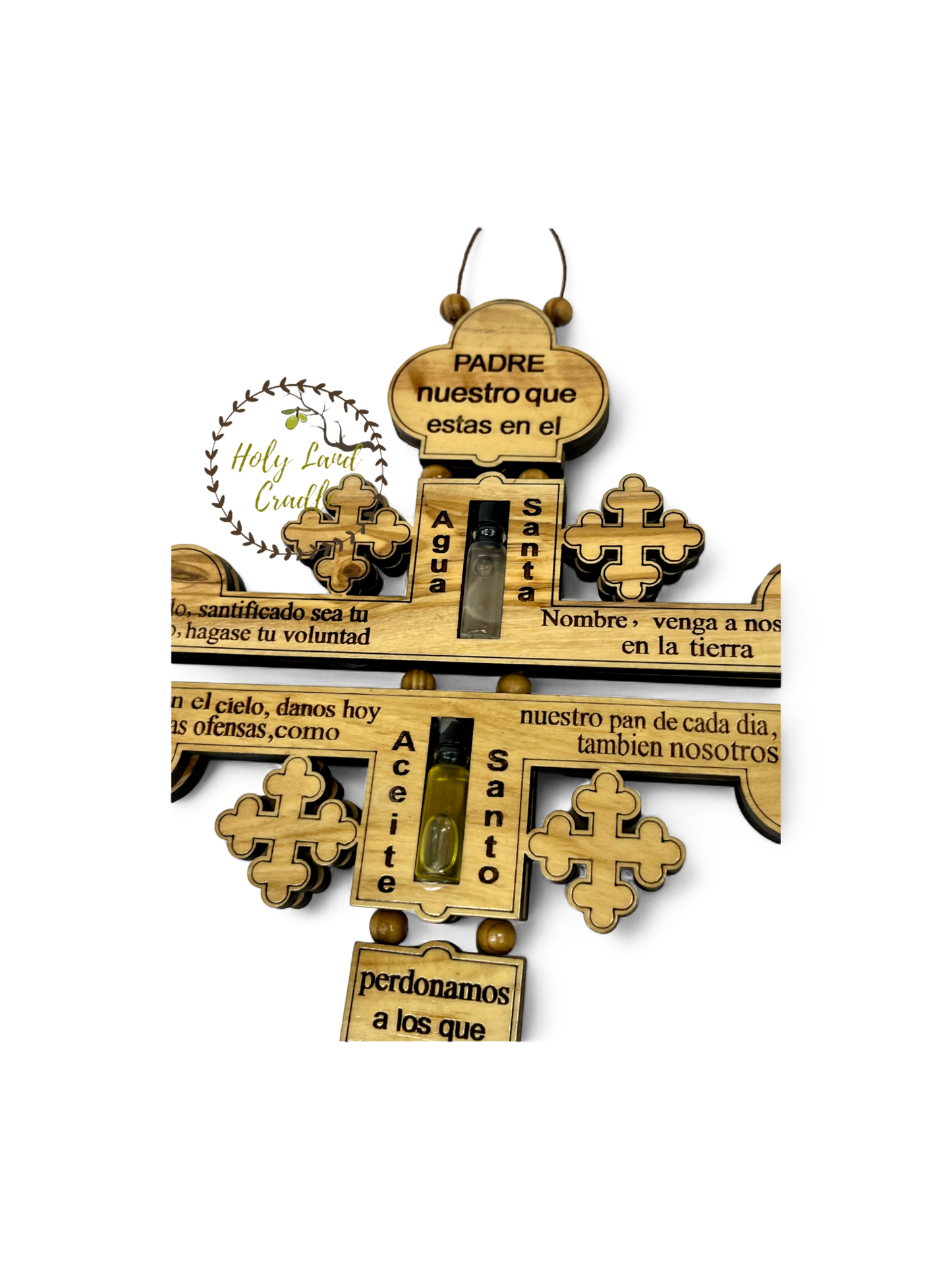 Olive Wood The Lord's Prayer Cross