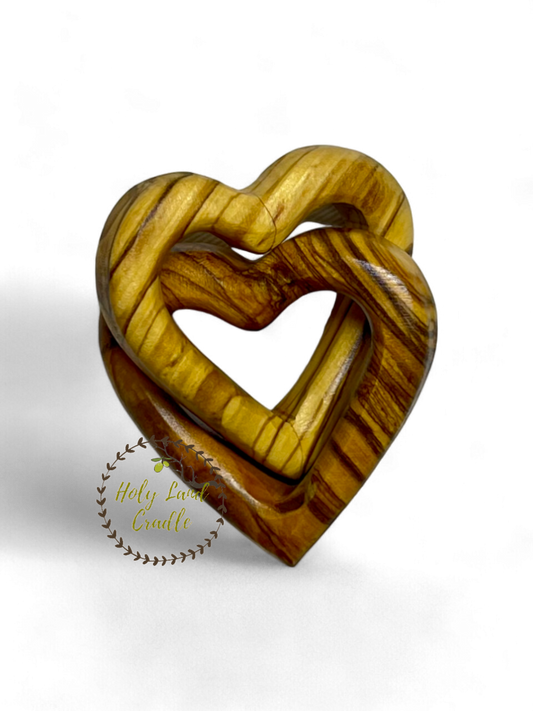 Olive Wood Connecting Hearts