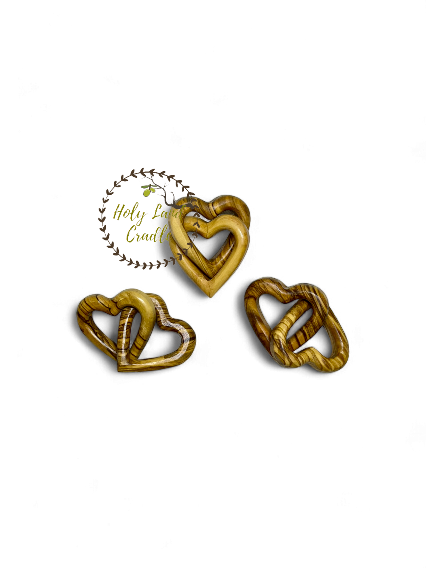 Olive Wood Connecting Hearts