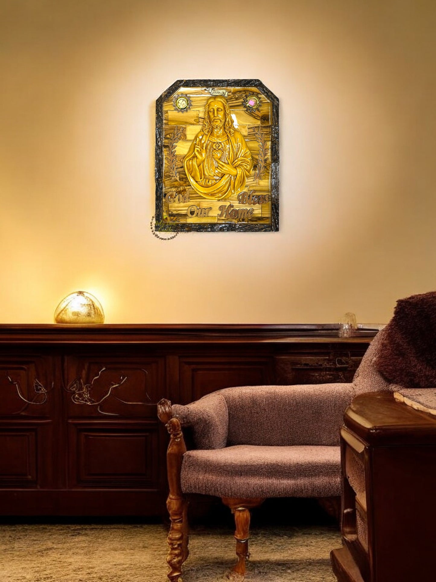 Olive Wood Secret Heart with Natural Bark