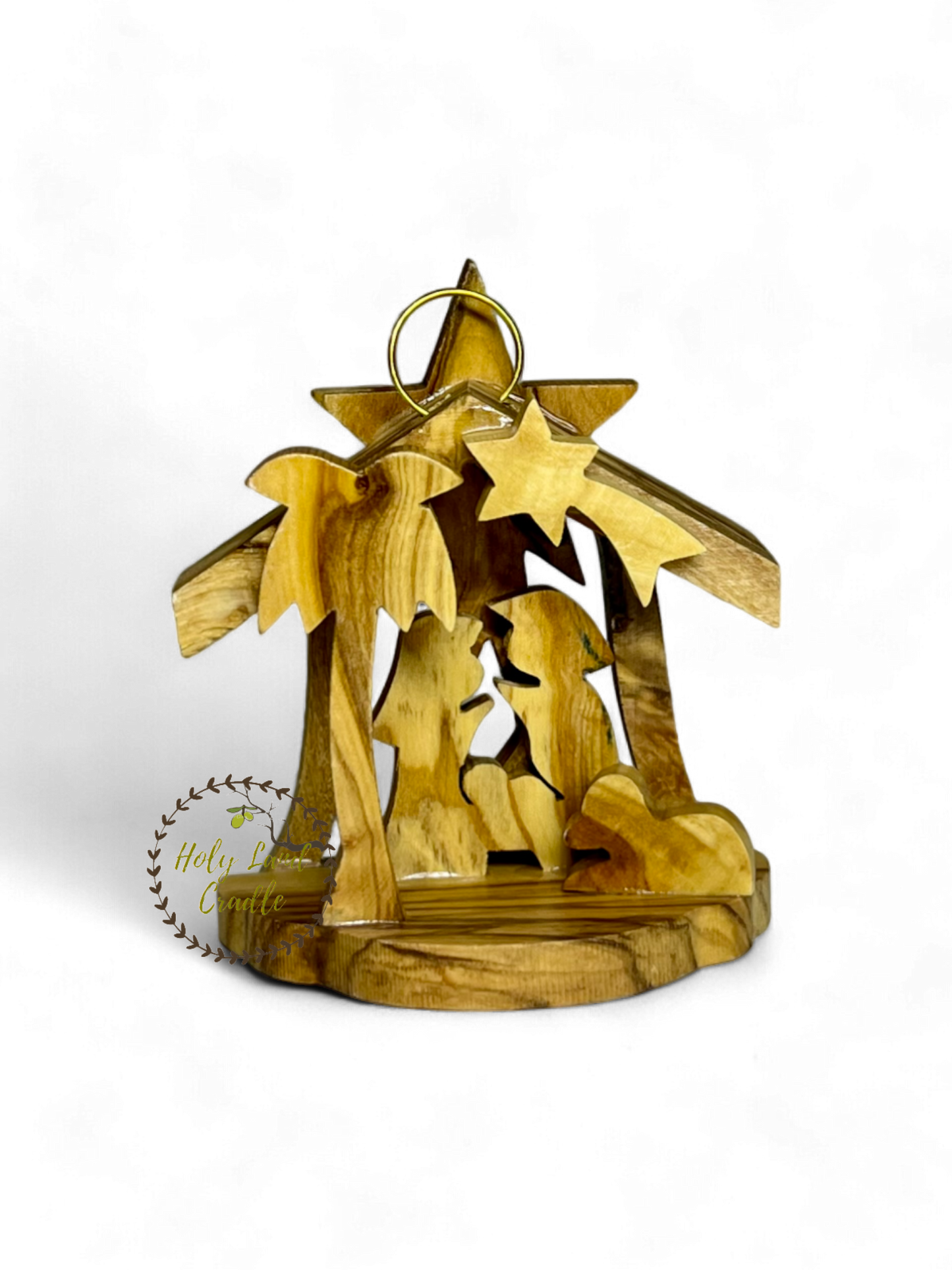 Olive Wood Ornament with Bell & Star Shape Wall