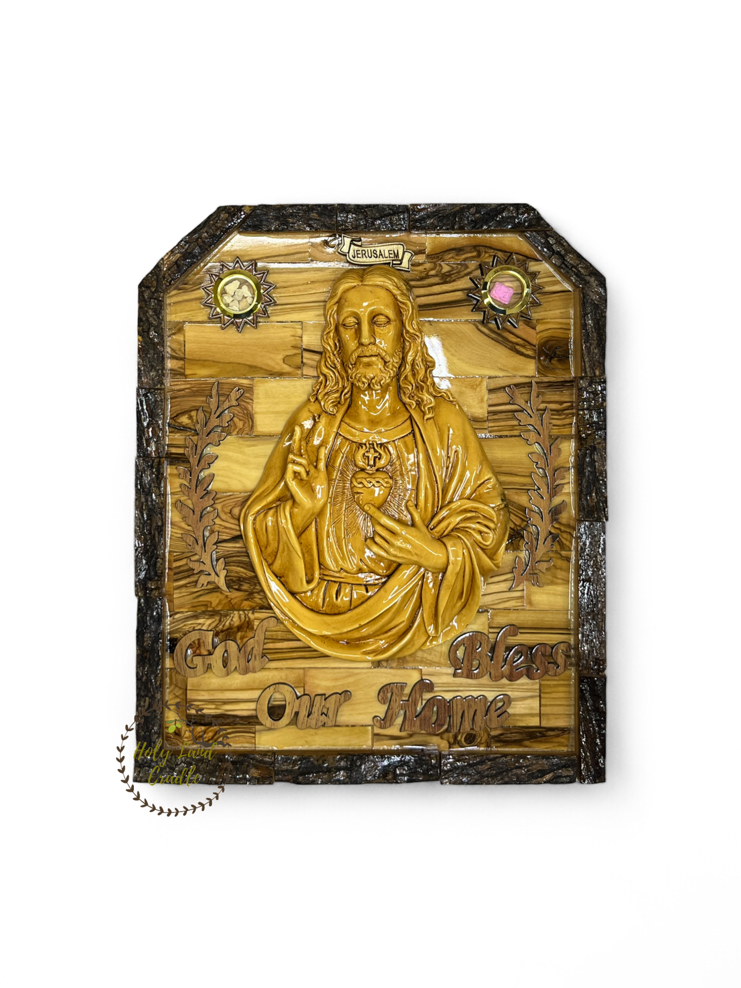 Olive Wood Secret Heart with Natural Bark