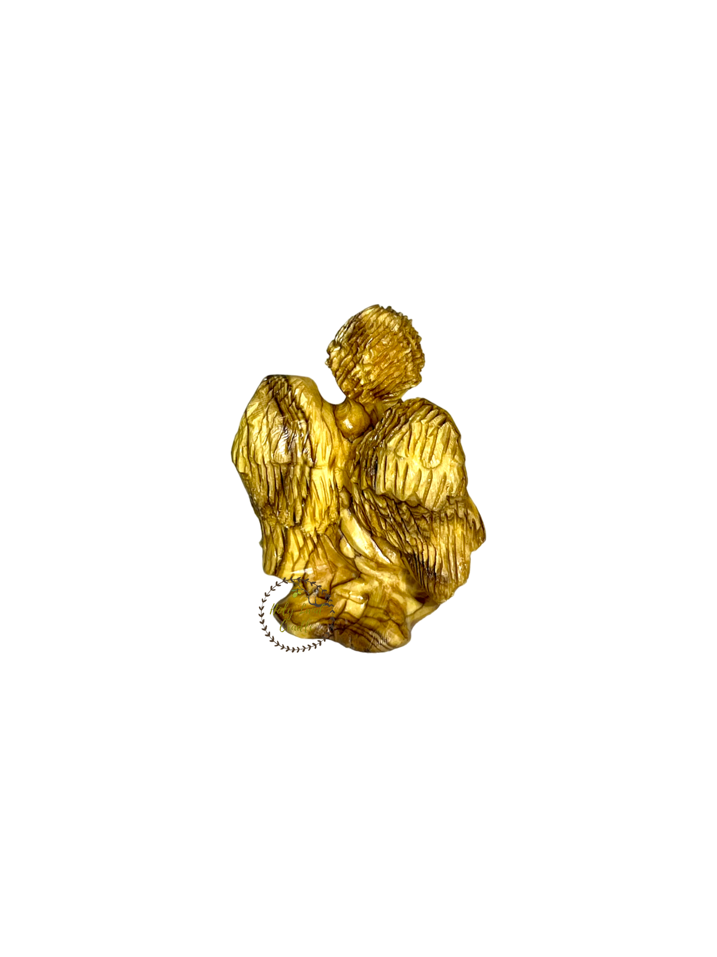 Olive Wood Hand  Carved Kneeling Praying Angel