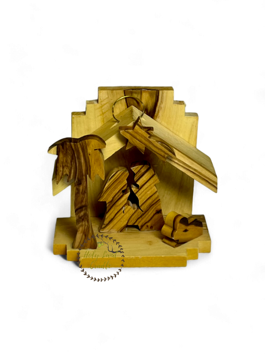 Olive Wood Ornament with Side Steps Wall