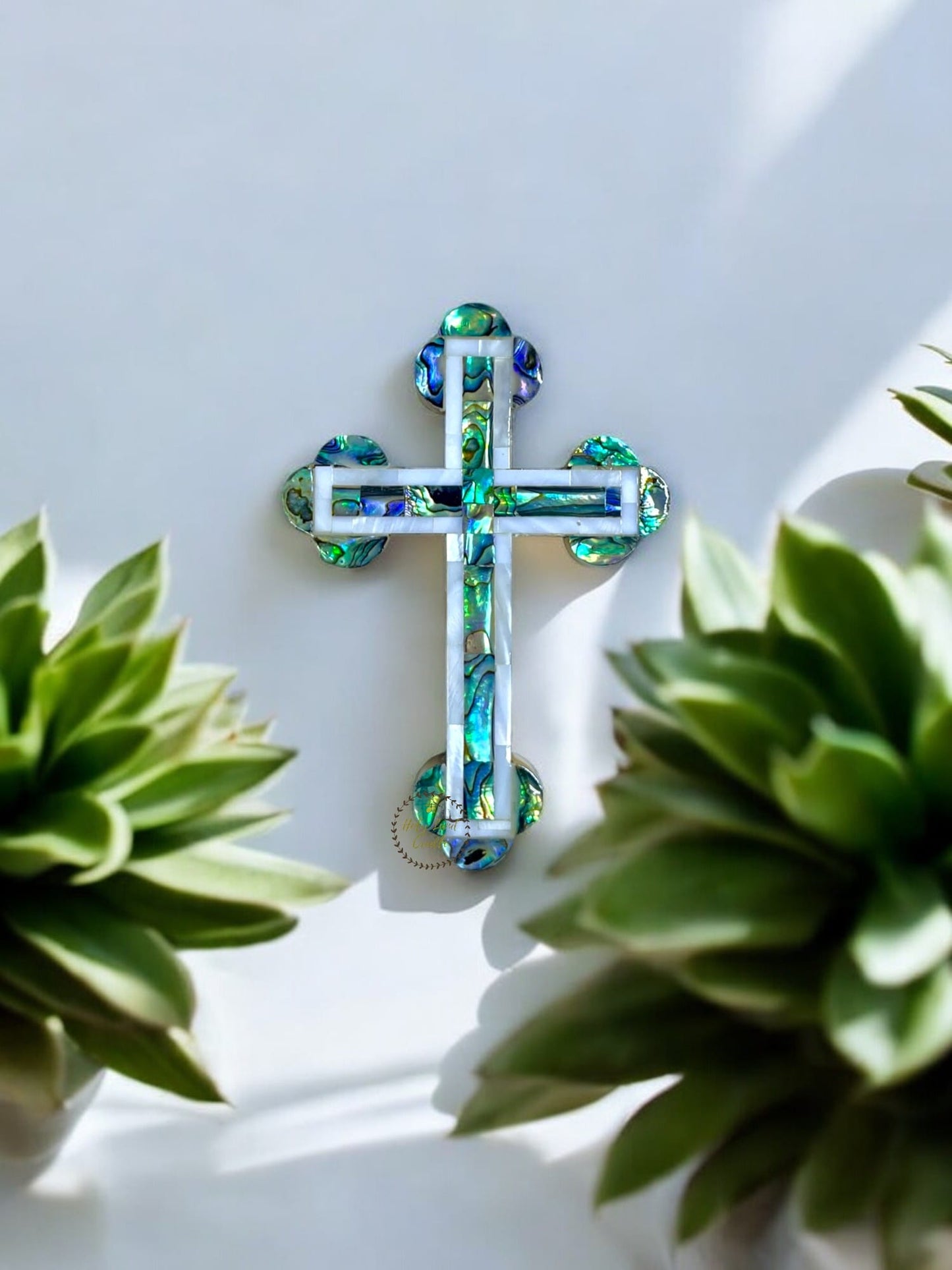 Olive wood With Mother of Pearl Full wall Cross