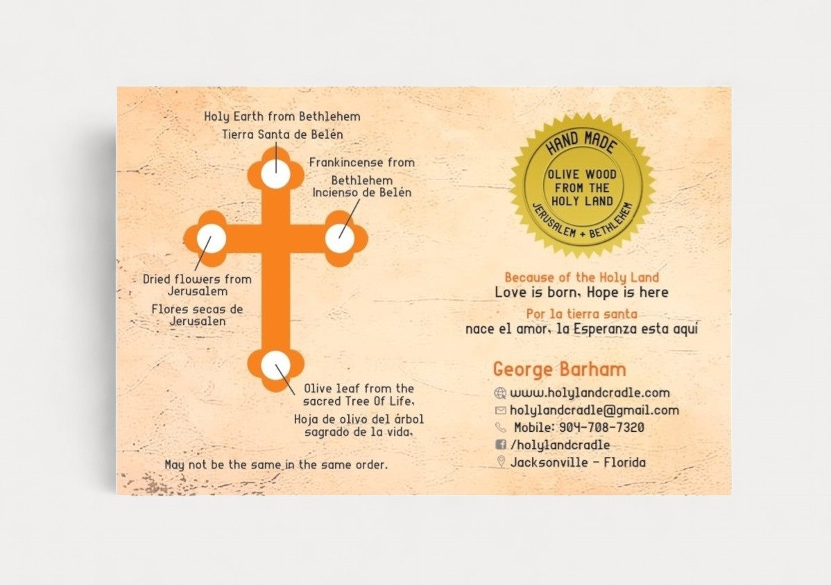 Olive Wood Cross With Olive Wood Corpus & 4 Glasses