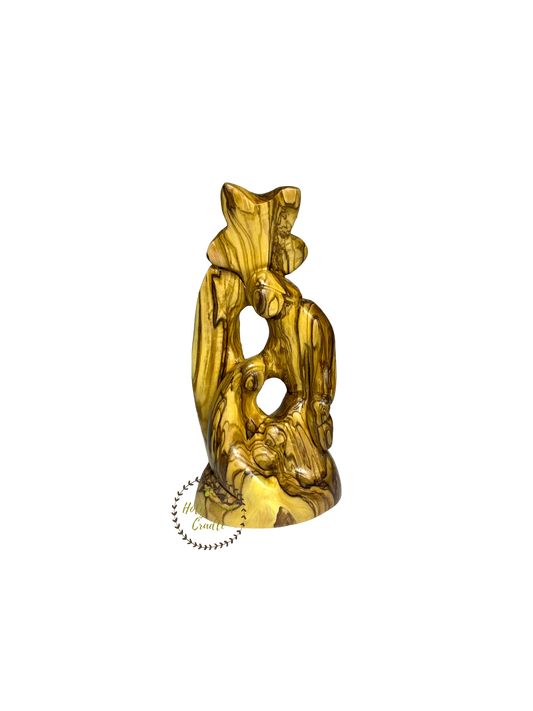 Olive Wood Carved Holy Family Star of Bethlehem
