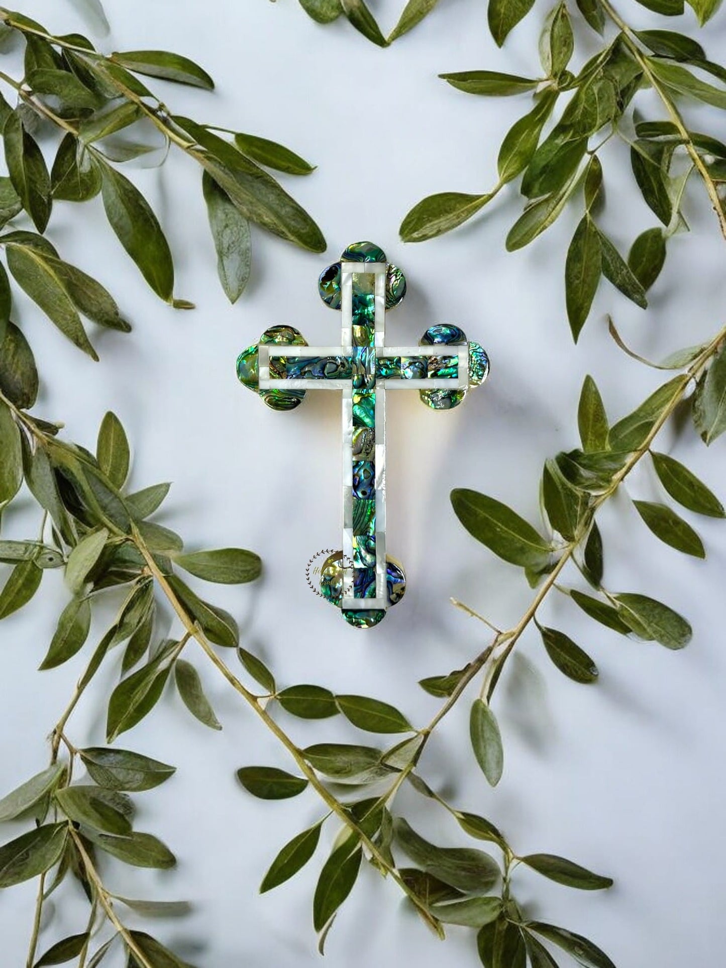 Olive wood With Mother of Pearl Full wall Cross