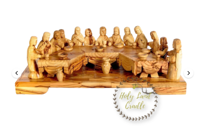 Olive Wood Table Carved Last Supper