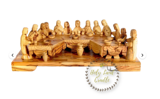 Olive Wood Table Carved Last Supper