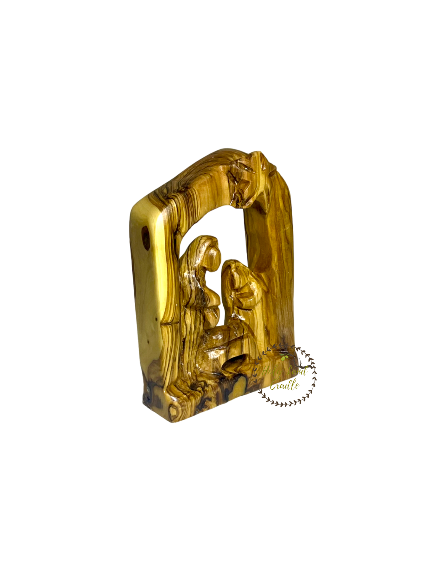 Olive Wood Holy Family In Door Shape