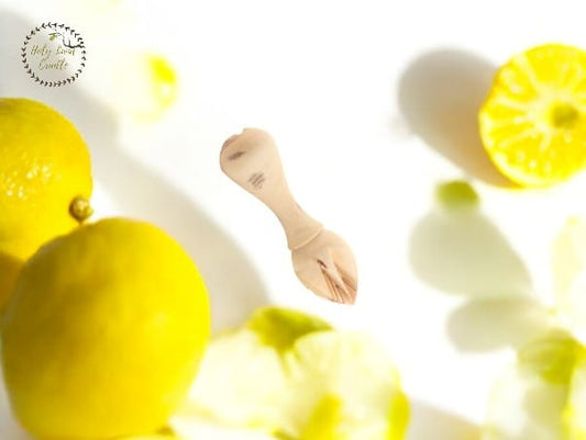 olive wood  lemon squeezer