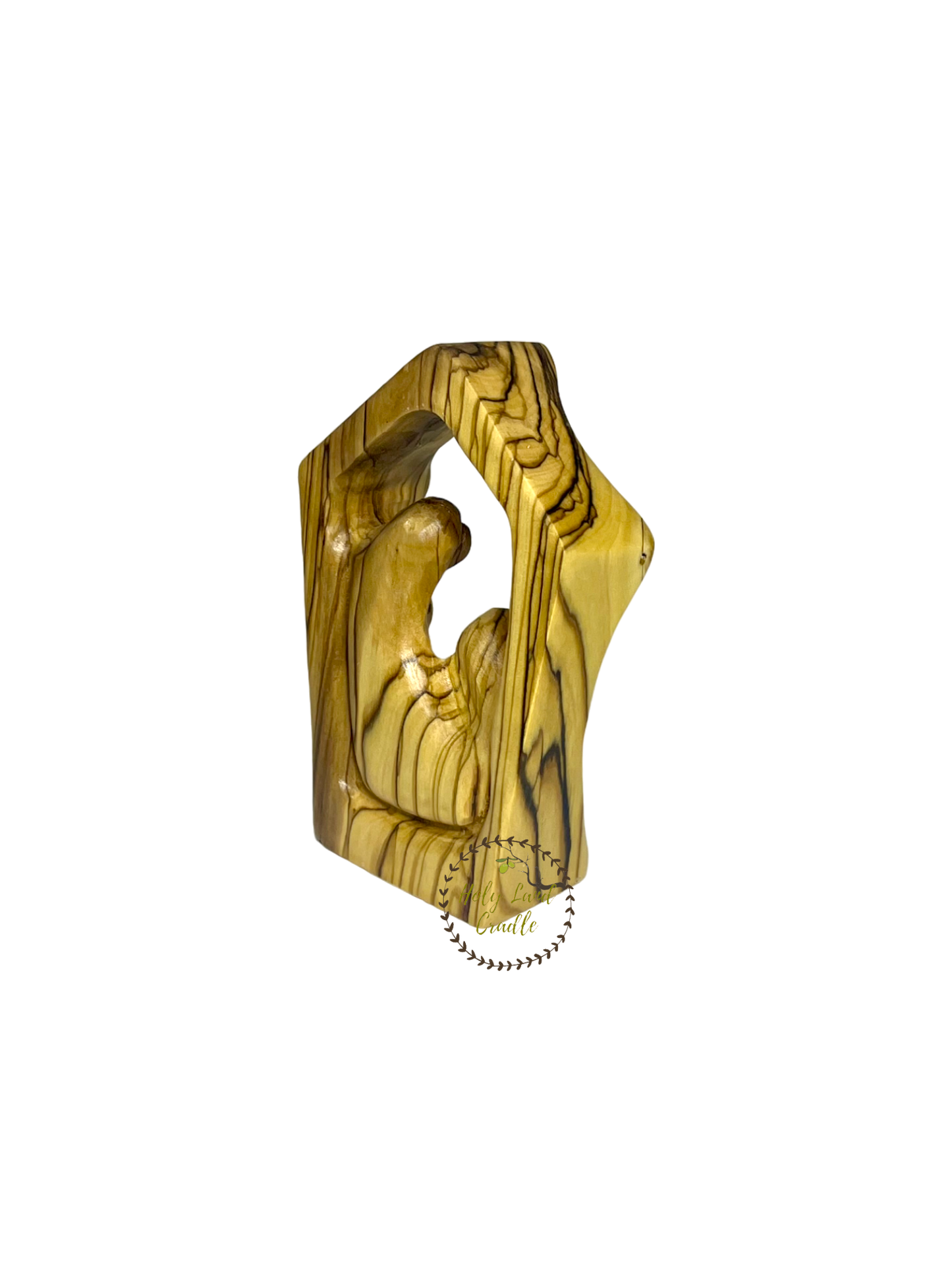 Olive Wood Holy Family In Nativity Shape
