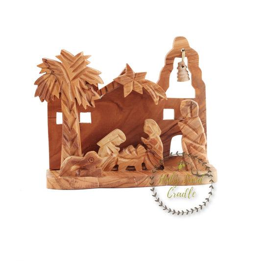 Olive Wood Church Shaped Nativity Scene