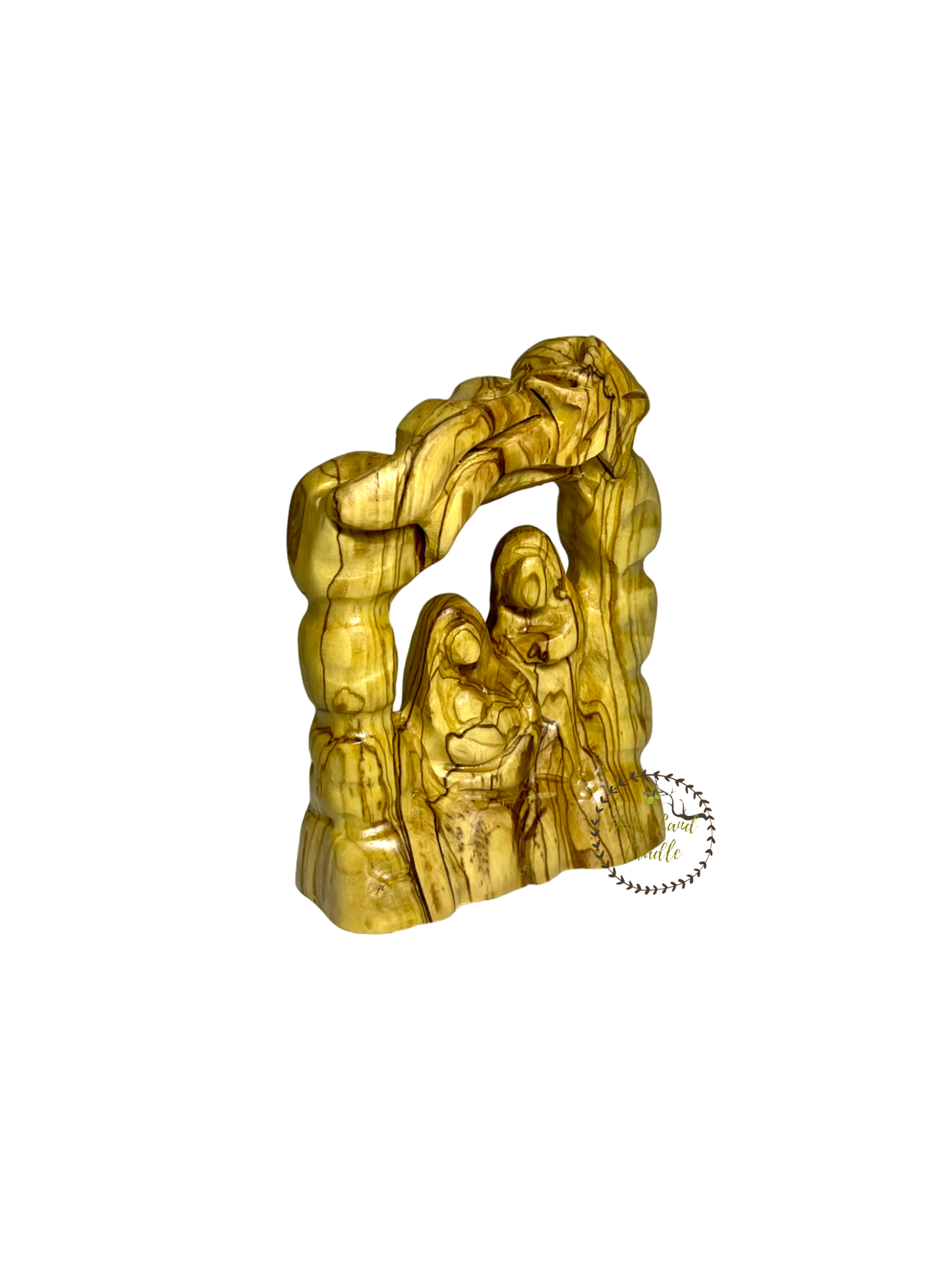 Olive Wood Holy Family in Door Blocks Shape