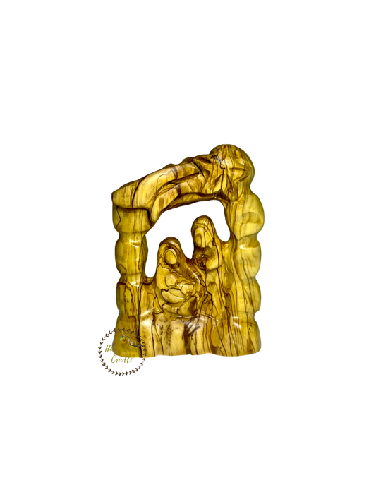 Olive Wood Holy Family in Door Blocks Shape