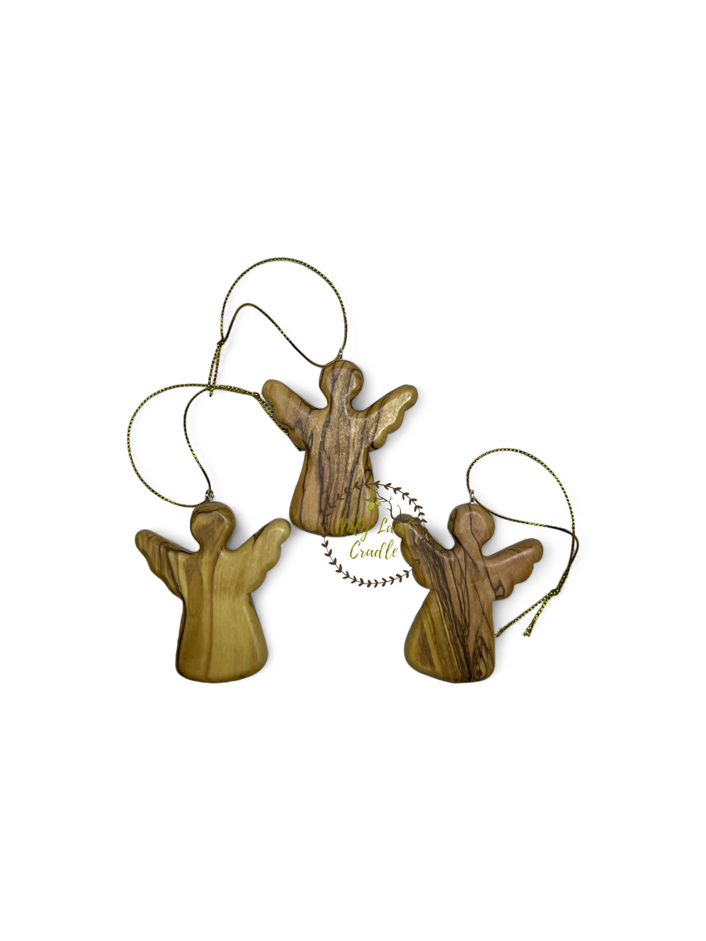 Olive Wood Angel Ornament