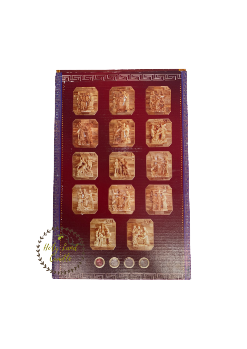 Olive Wood Cross With Corpus & 4 glasses