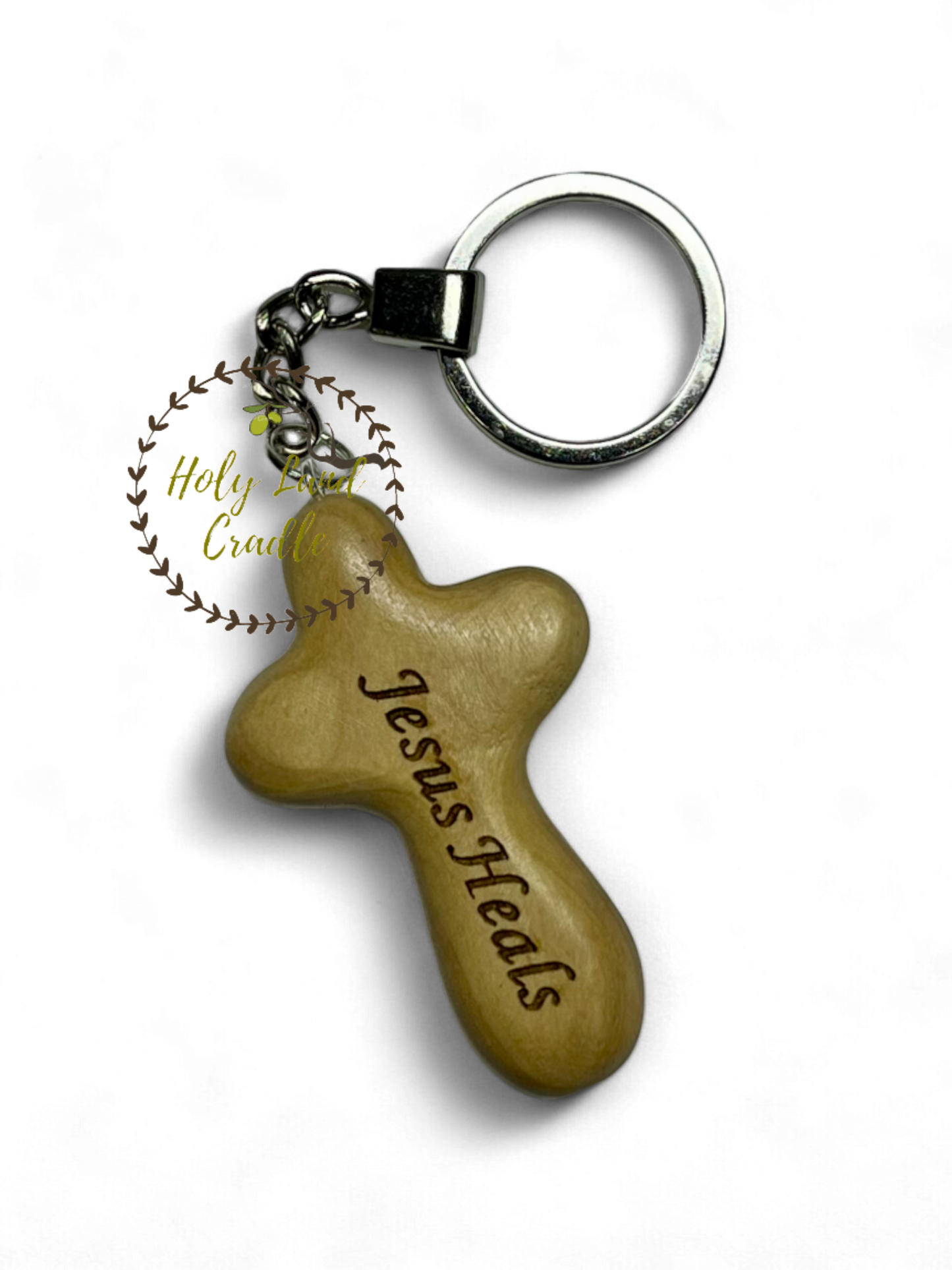 Olive Wood Key chain cross