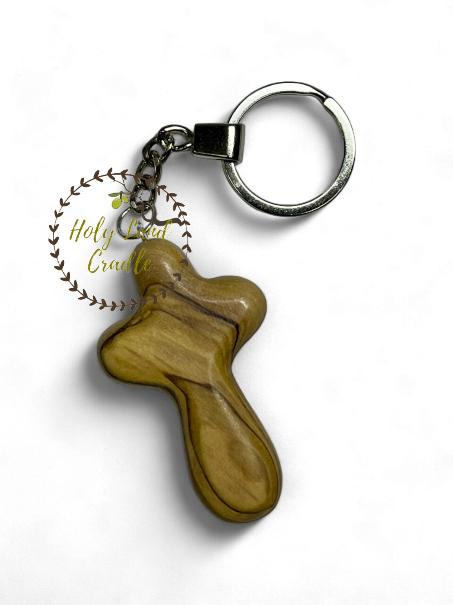 Olive Wood Key chain cross