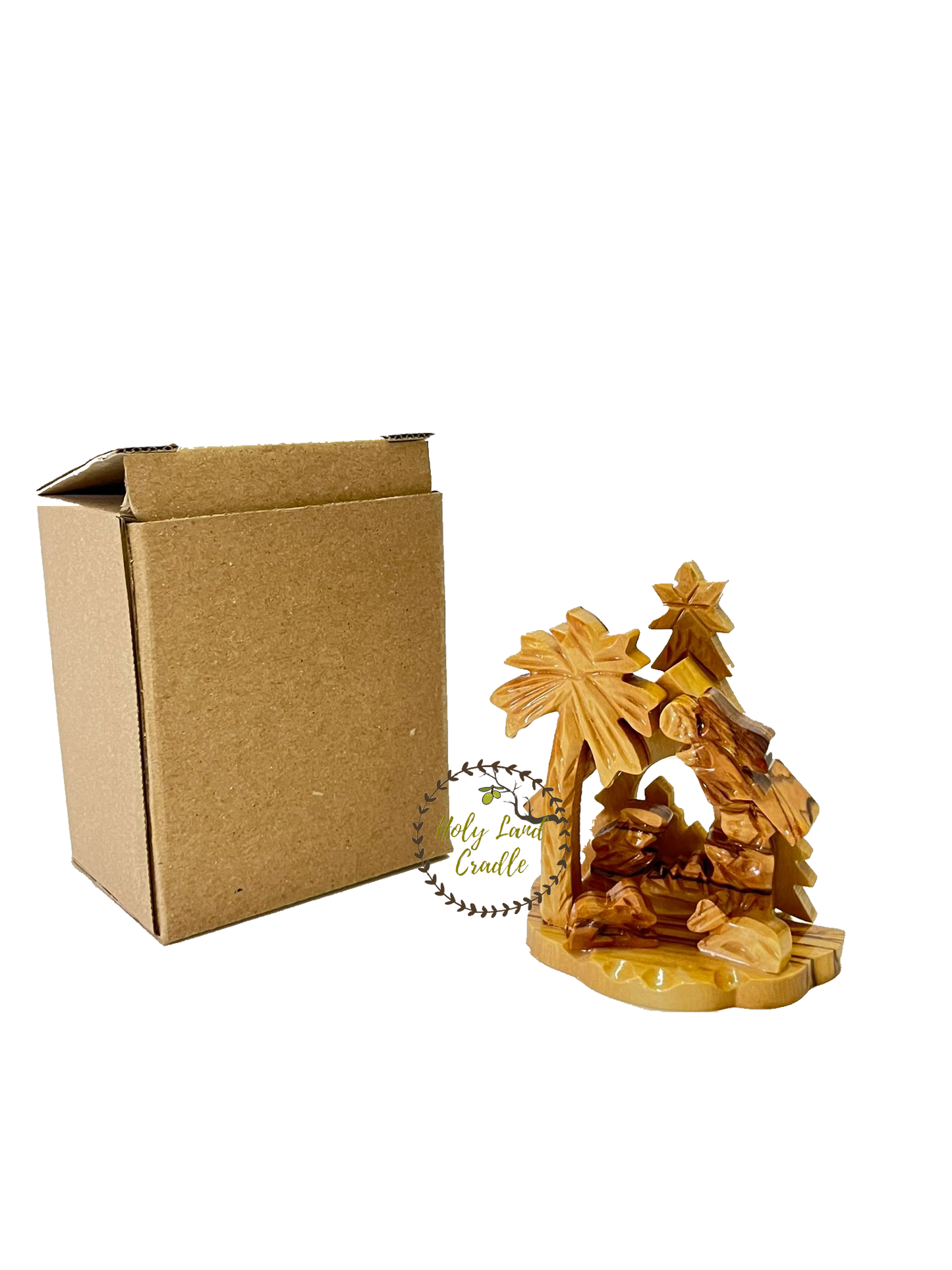 Olive Wood Church Shaped Nativity Scene