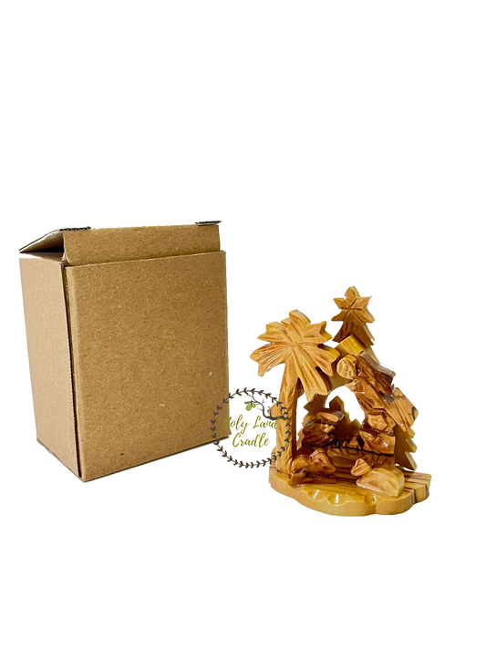 Olive Wood Church Shaped Nativity Scene