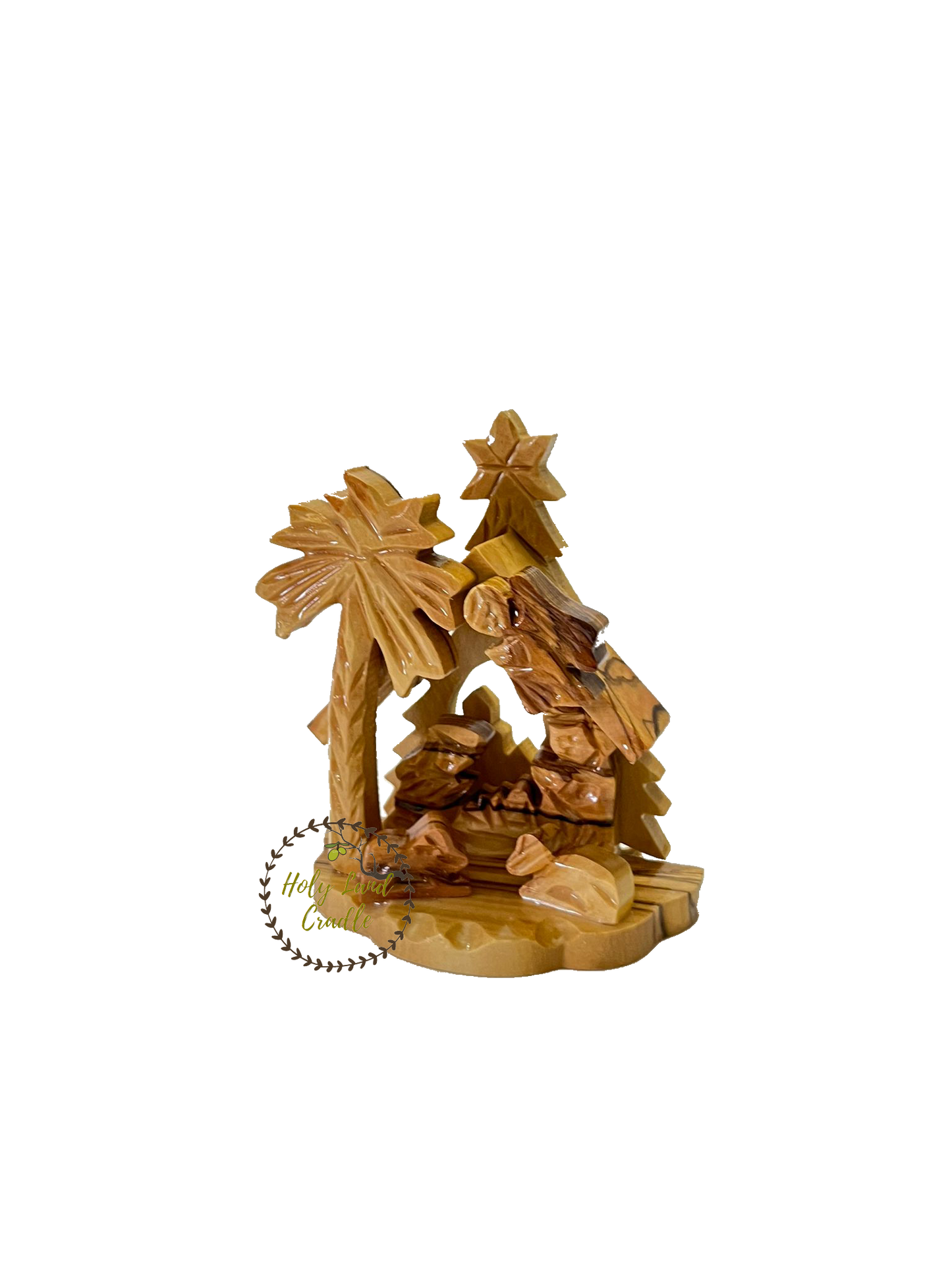 Olive Wood Church Shaped Nativity Scene