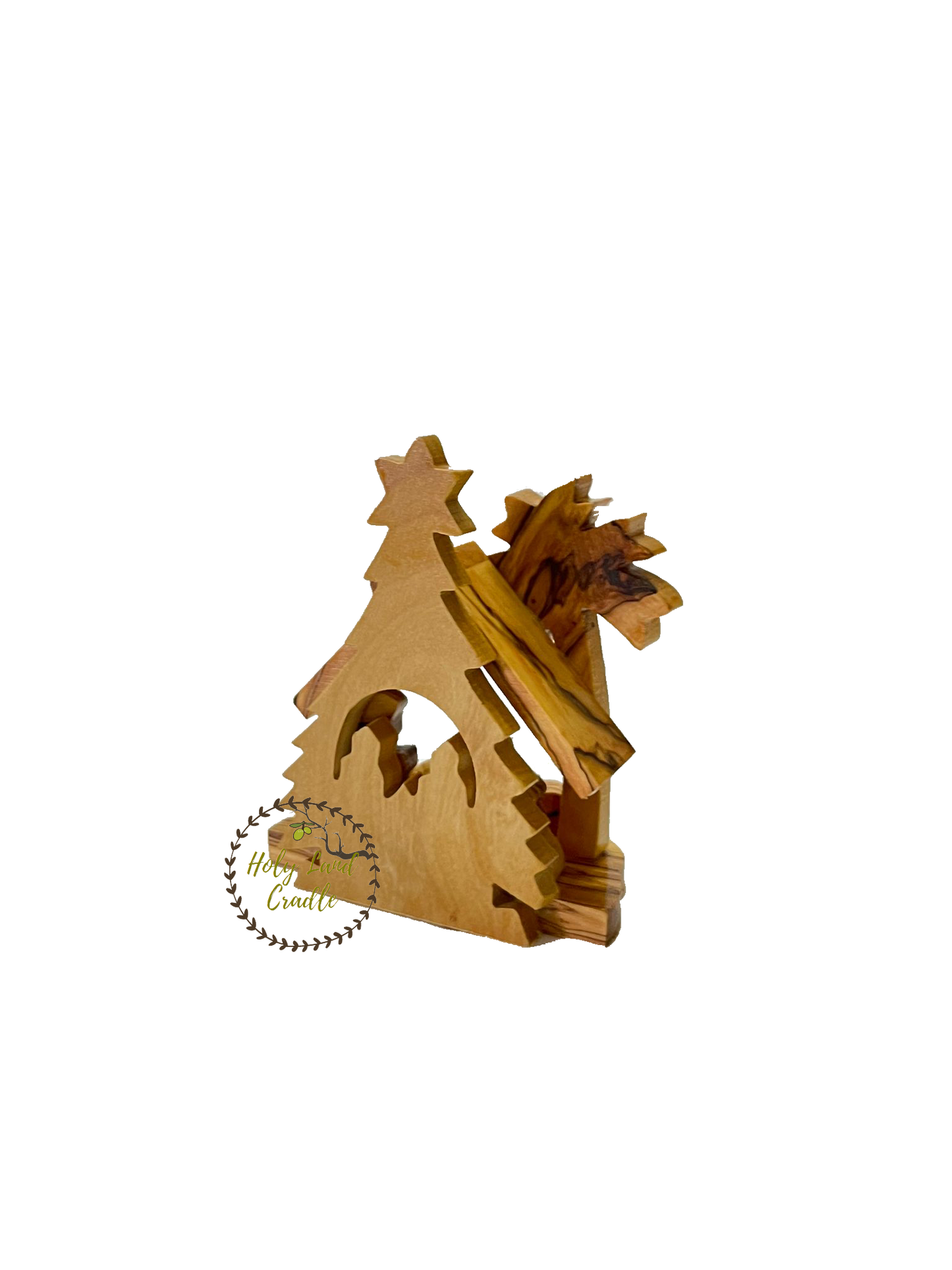 Olive Wood Church Shaped Nativity Scene
