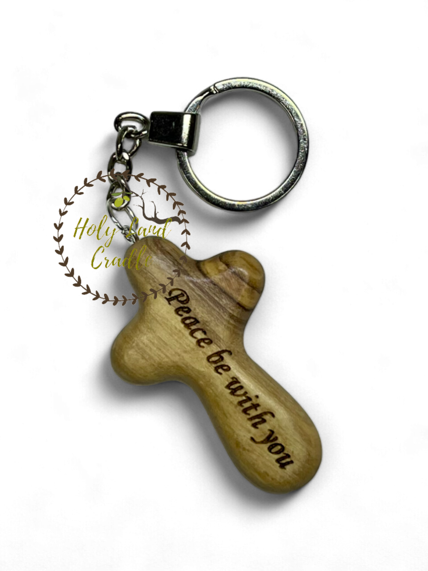 Olive Wood Key chain cross