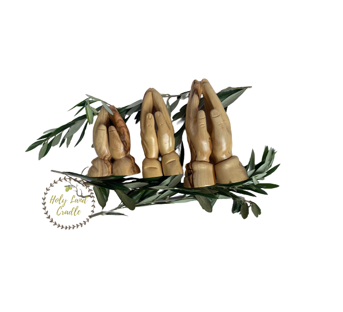 Olive Wood Praying Hands Statue
