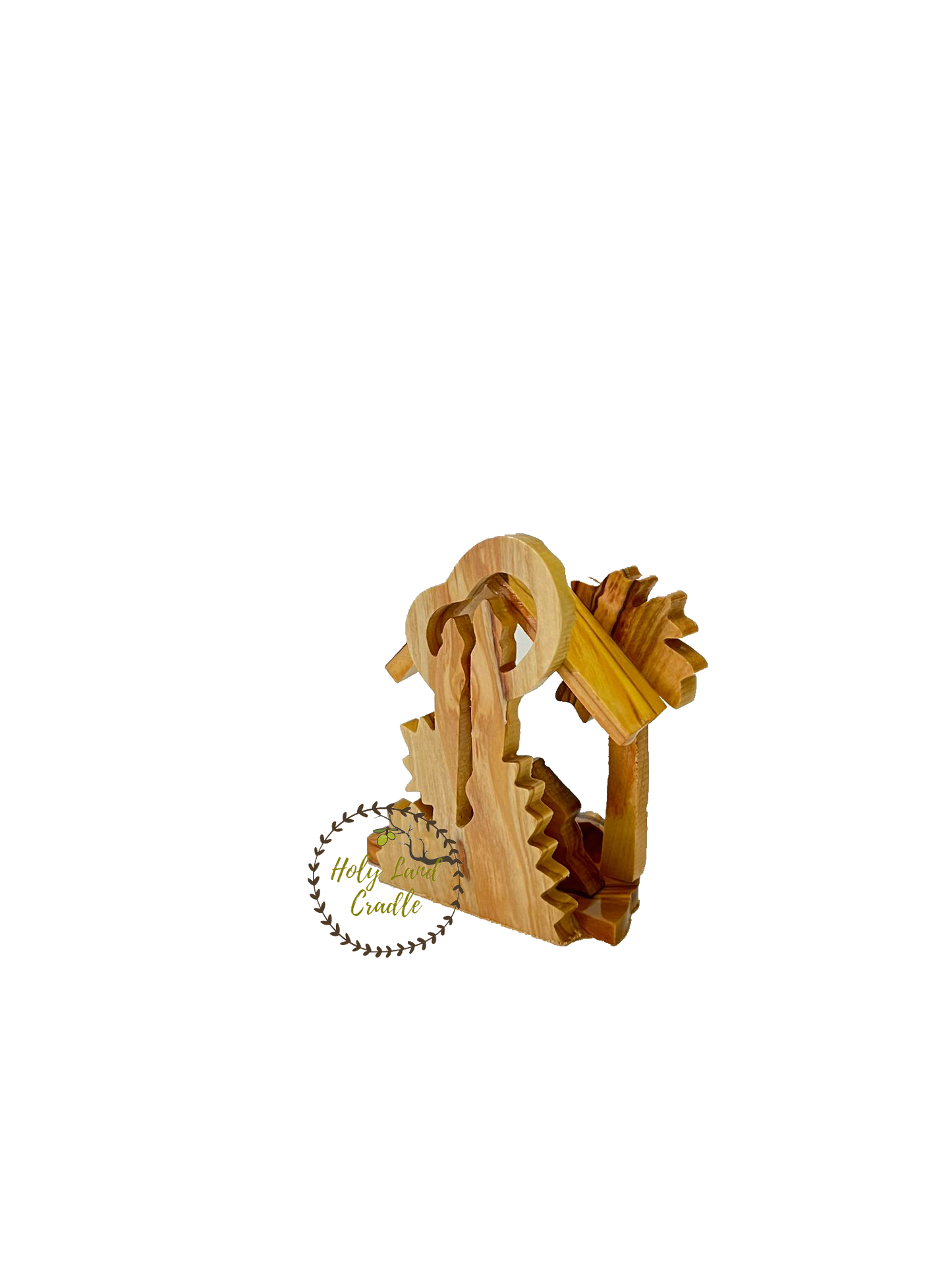 Olive Wood Candle Shaped Nativity Scene