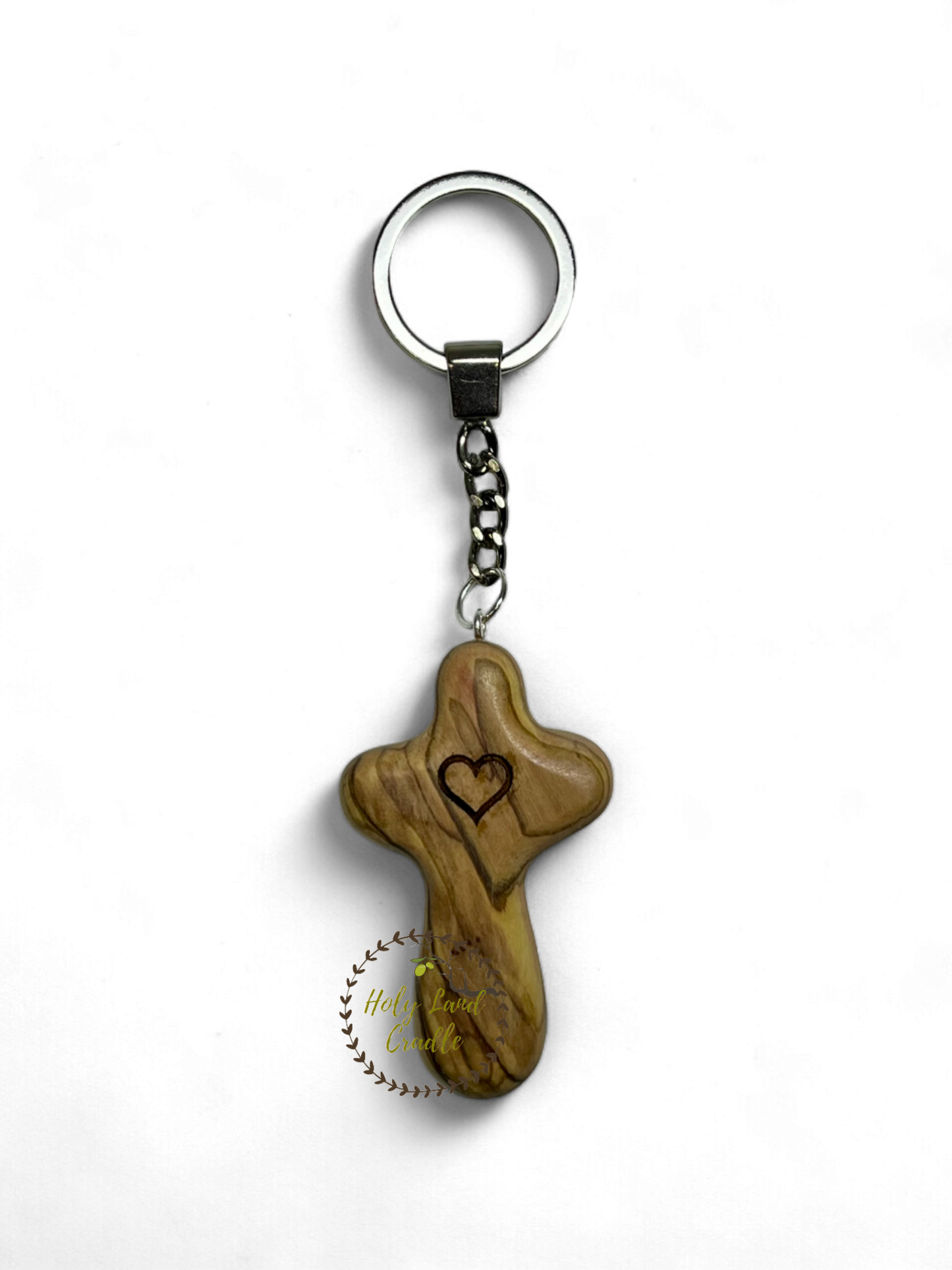 Olive Wood Key chain cross