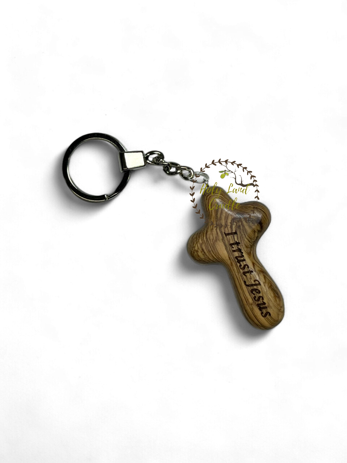 Olive Wood Key chain cross