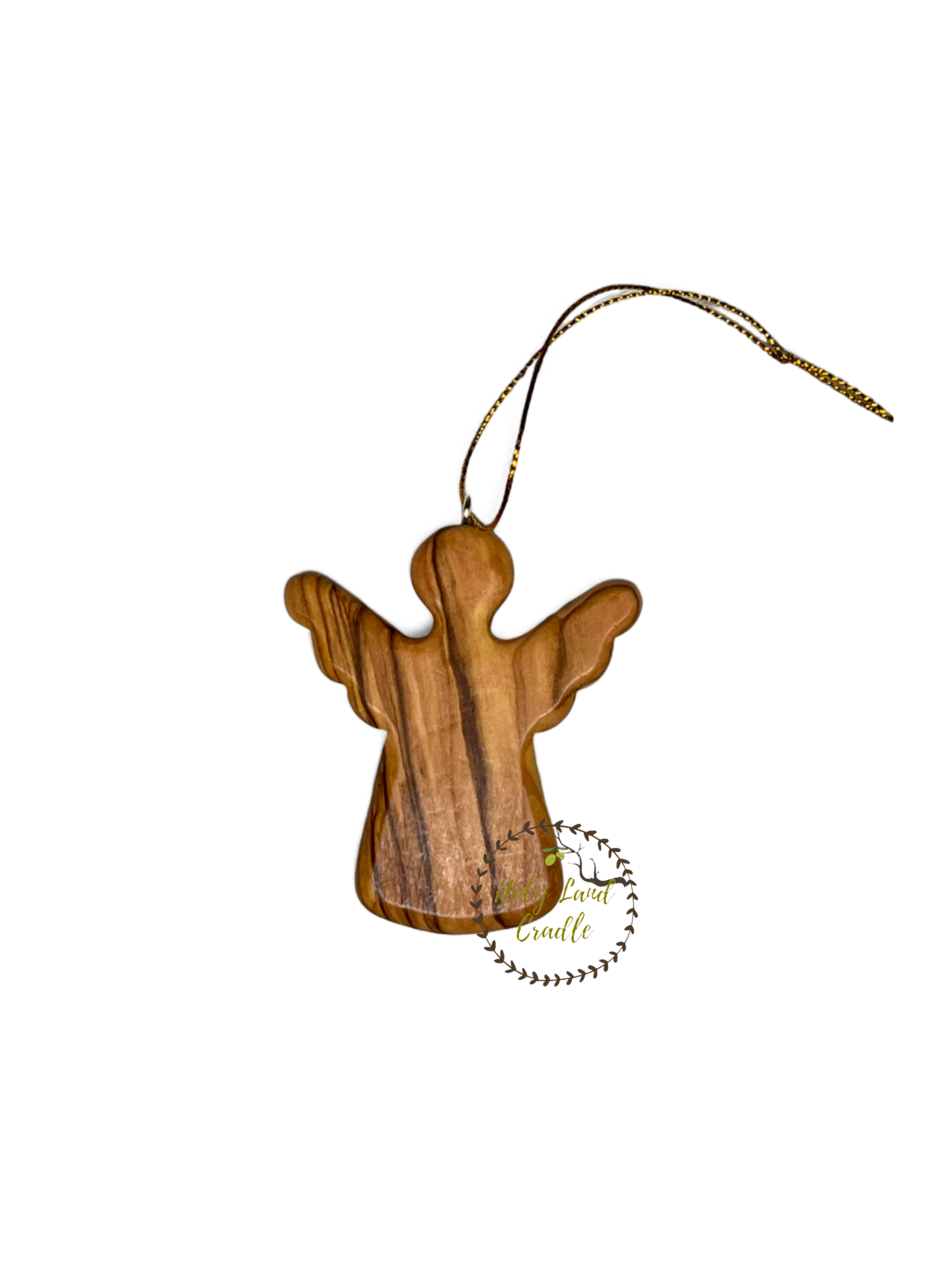 Olive Wood Angel Ornament