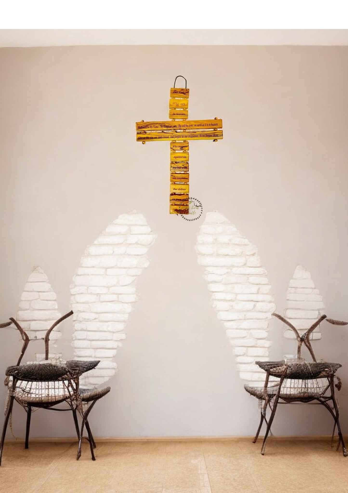 Olive Wood "The Lord's Prayer" on a Cross