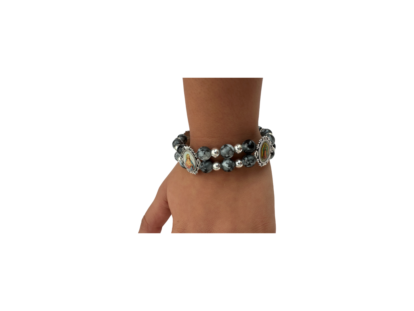 Round Malachite Double Bracelet