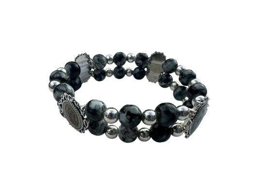 Round Malachite Double Bracelet