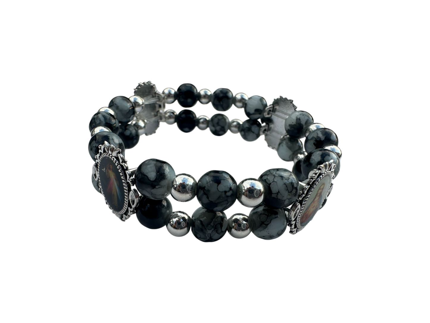 Round Malachite Double Bracelet