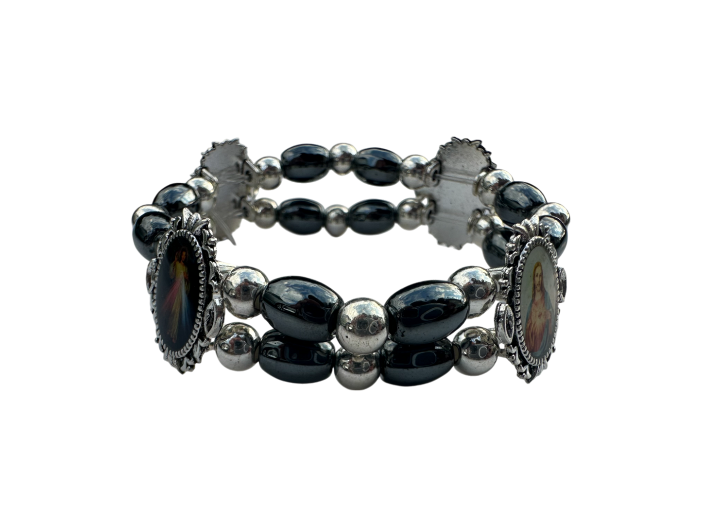 Oval Hematite Double Bracelet