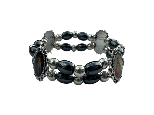 Oval Hematite Double Bracelet