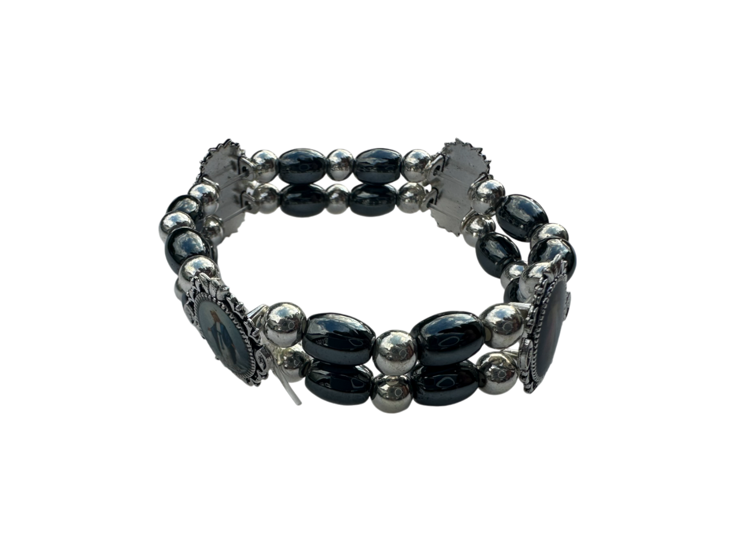Oval Hematite Double Bracelet