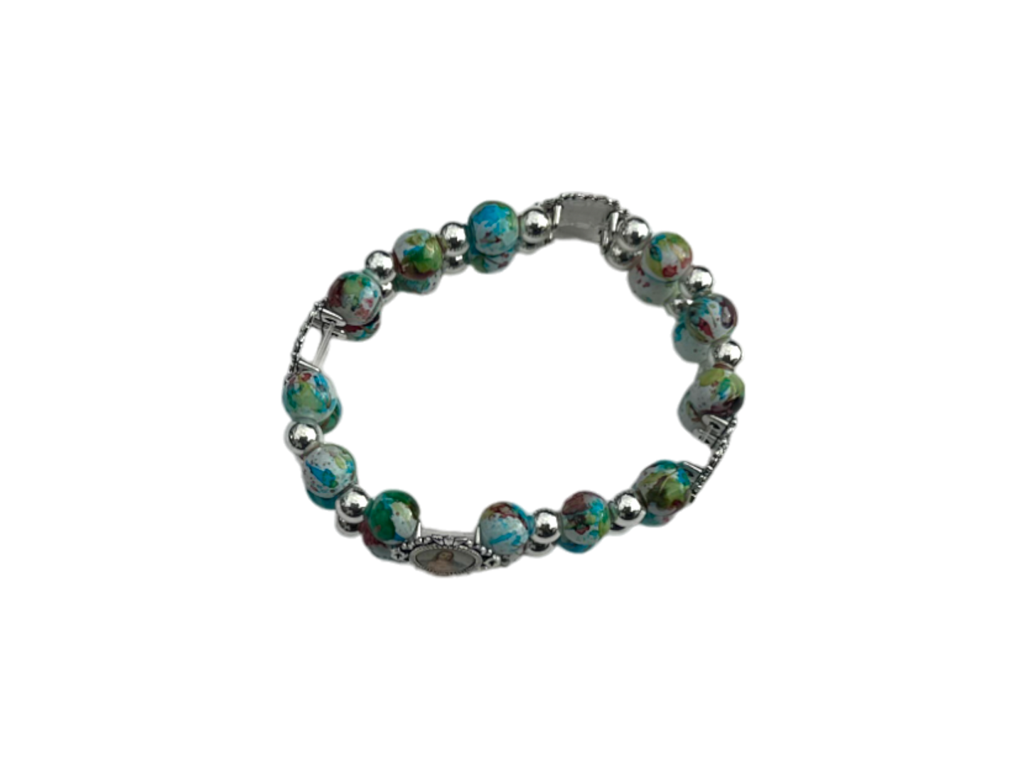 Round colorful Malachite Double Bracelet